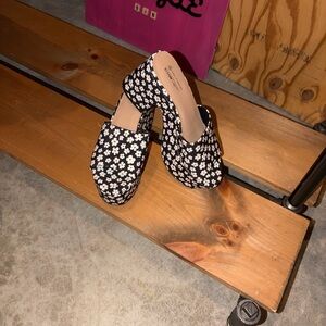 Call It Spring Floral Black and White Mules